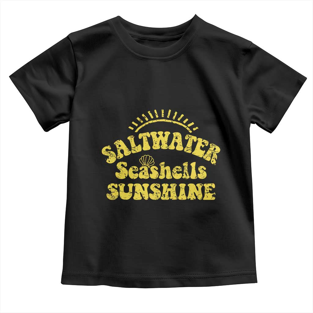 Saltwater Seashells Sunshine Toddler T Shirt Beach Summer Vacation Vintage 70's Retro TS10 Black Print Your Wear
