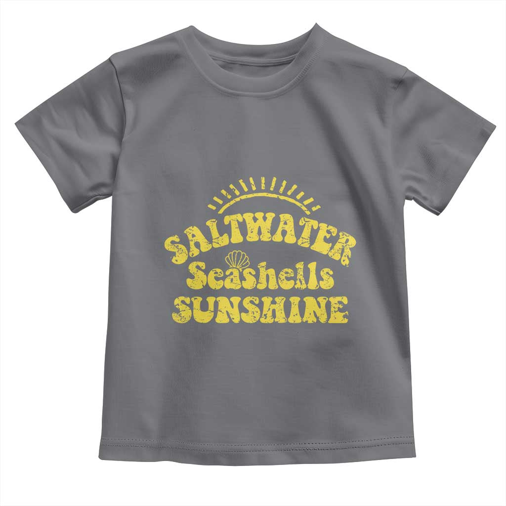 Saltwater Seashells Sunshine Toddler T Shirt Beach Summer Vacation Vintage 70's Retro TS10 Charcoal Print Your Wear