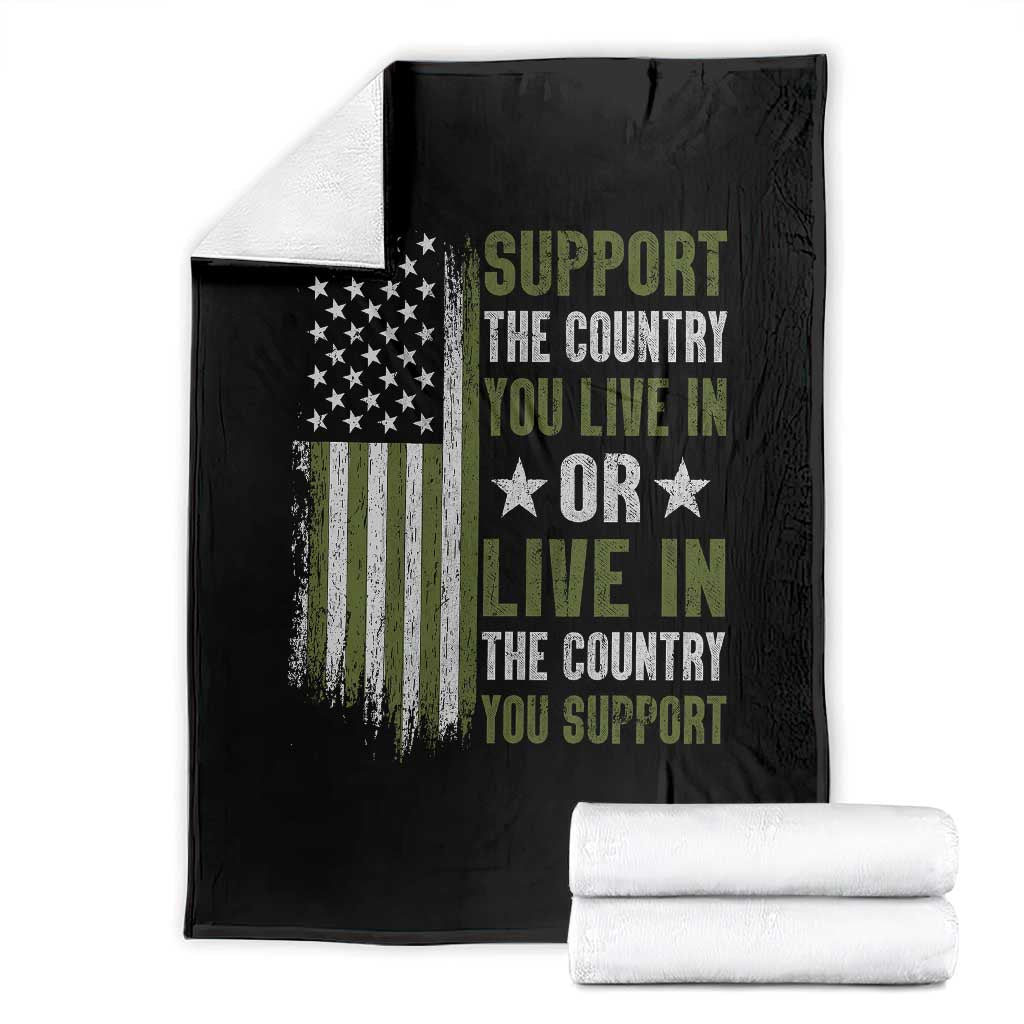 Social Justice Throw Blanket Support The Country You Live In American Flag TS10 Black Print Your Wear