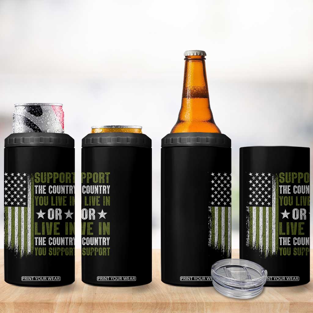 Social Justice 4 in 1 Can Cooler Tumbler Support The Country You Live In American Flag TS10 Print Your Wear