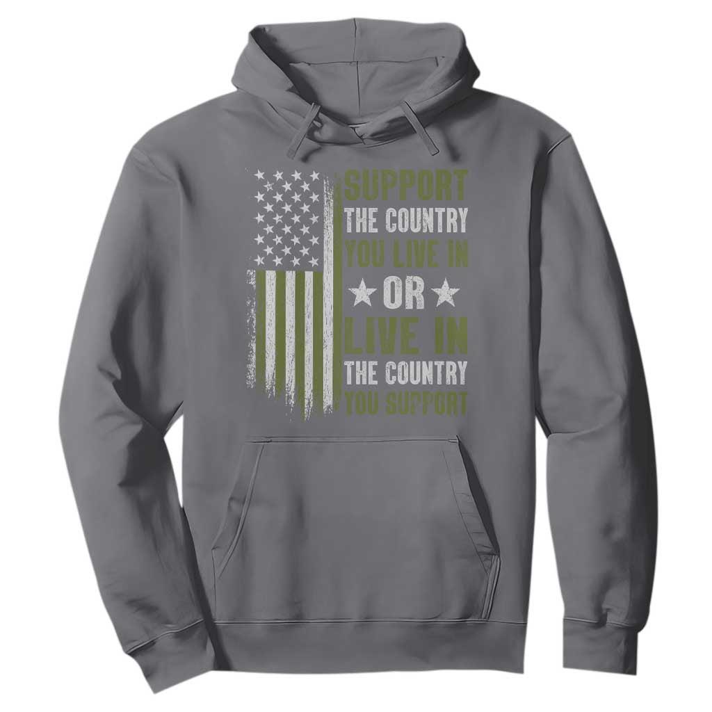 Social Justice Hoodie Support The Country You Live In American Flag TS10 Charcoal Print Your Wear