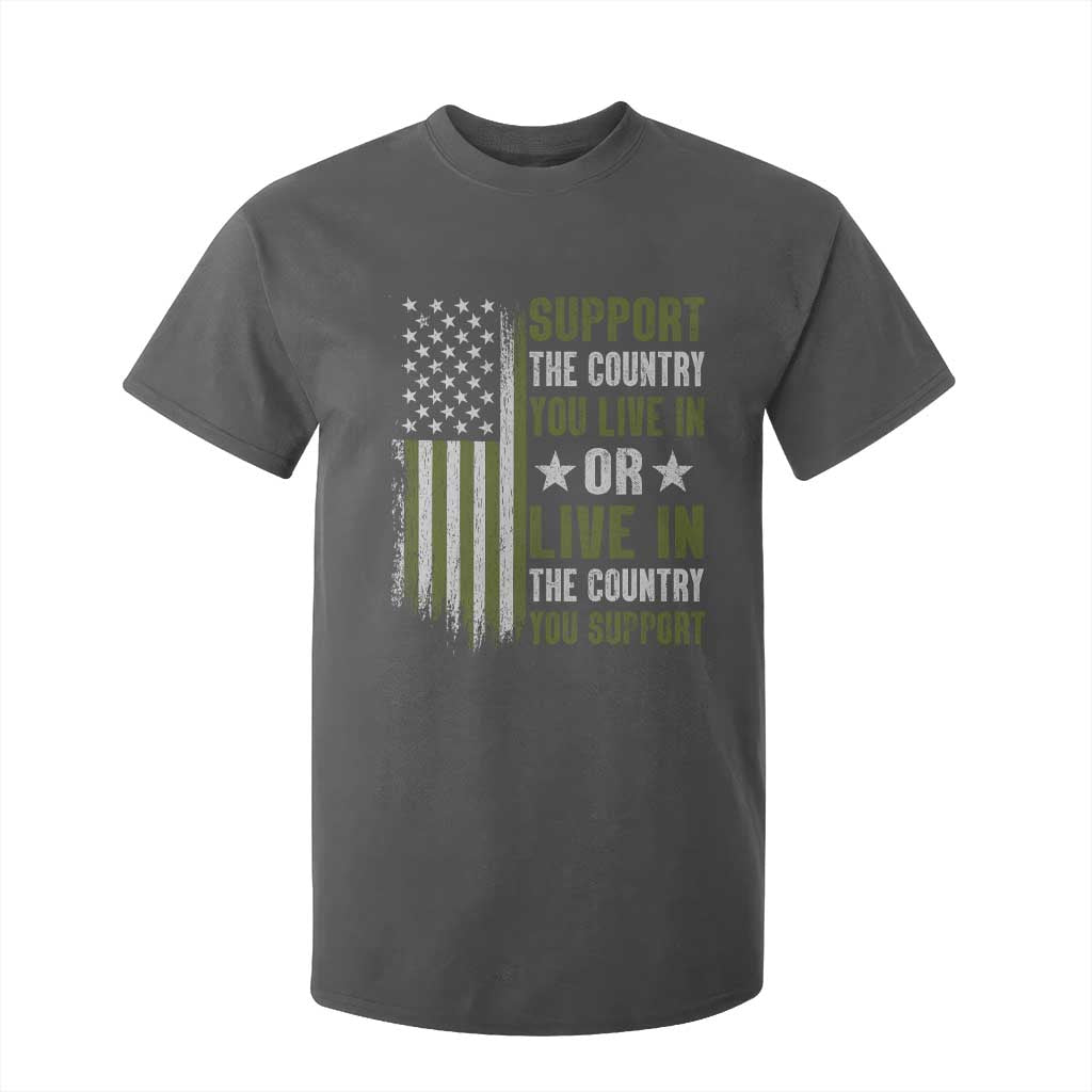 Social Justice T Shirt For Kid Support The Country You Live In American Flag TS10 Dark Heather Print Your Wear