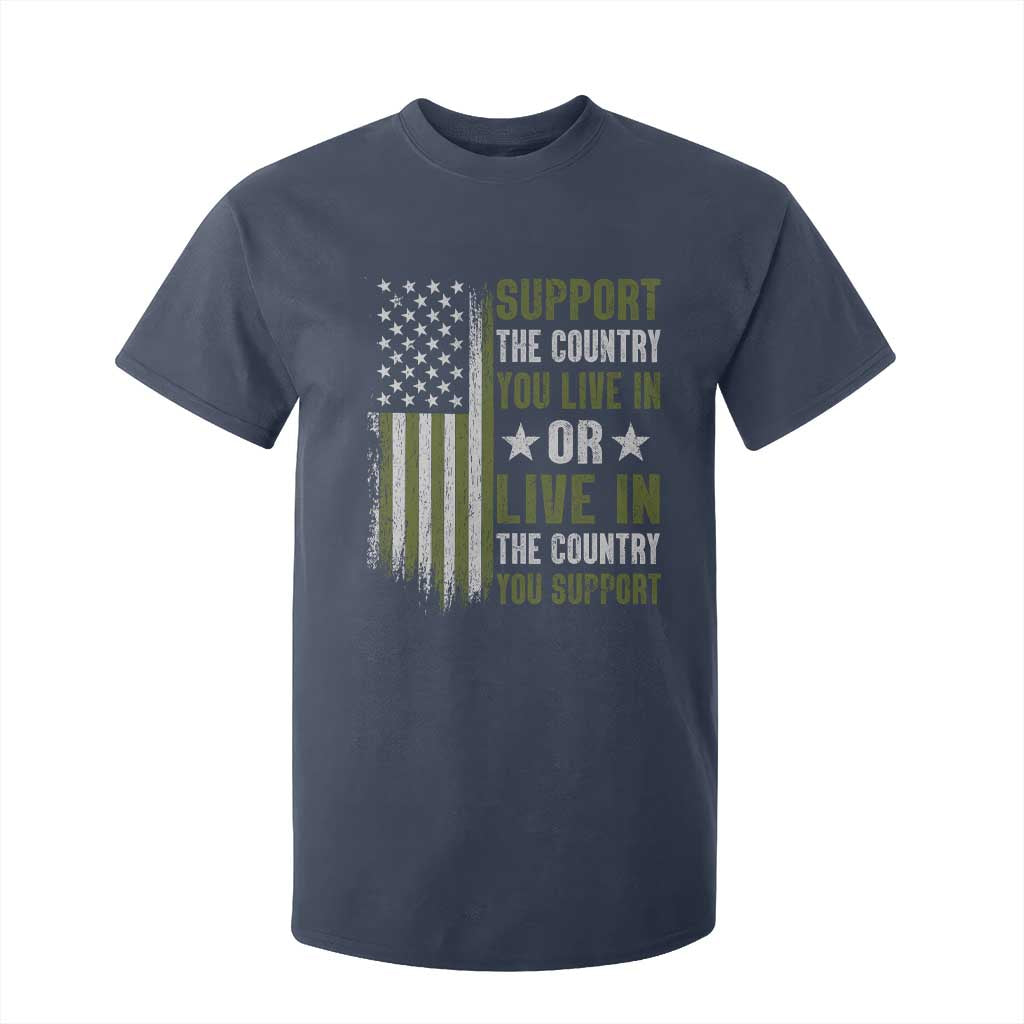 Social Justice T Shirt For Kid Support The Country You Live In American Flag TS10 Navy Print Your Wear