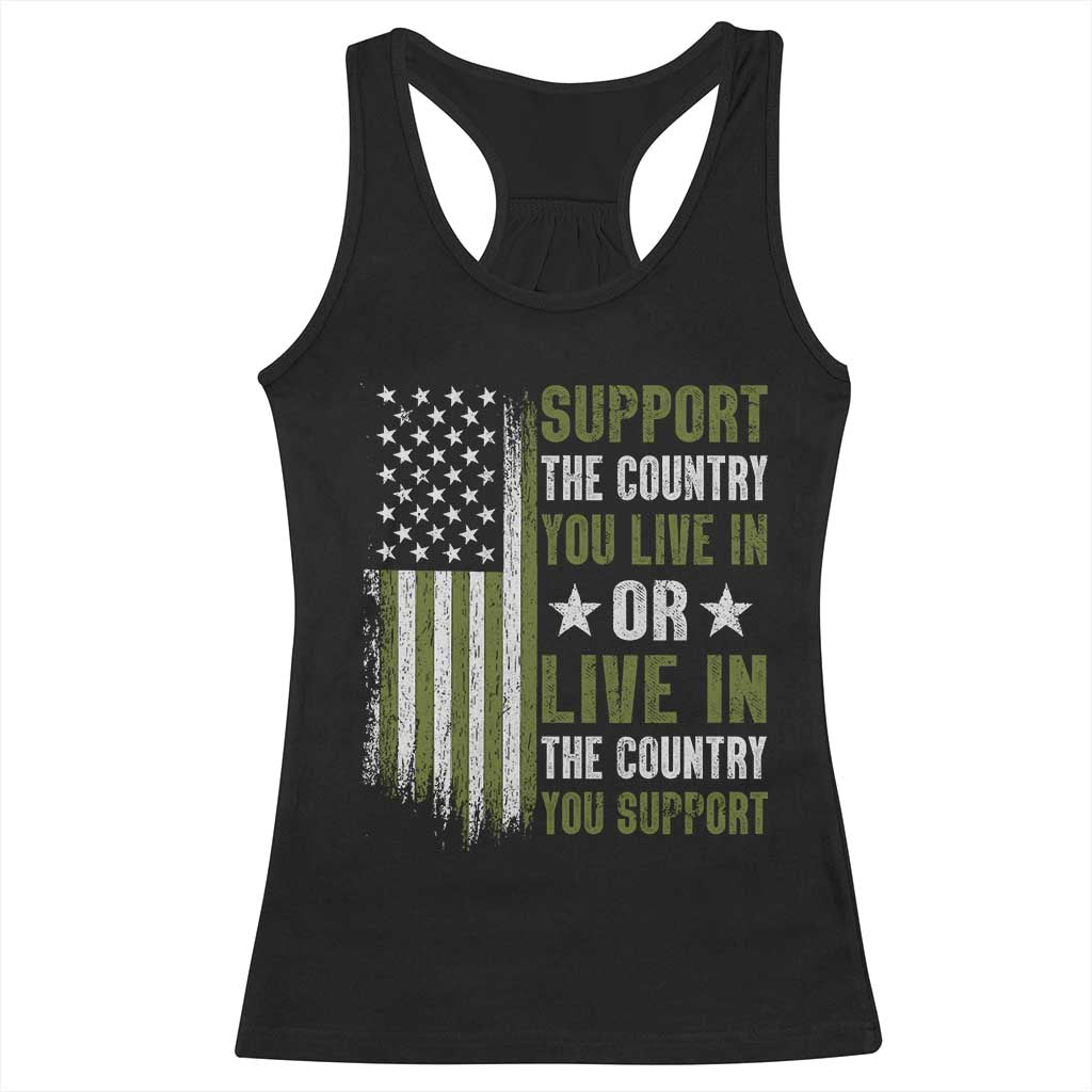 Social Justice Racerback Tank Top Support The Country You Live In American Flag TS10 Black Print Your Wear