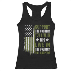 Social Justice Racerback Tank Top Support The Country You Live In American Flag TS10 Black Print Your Wear