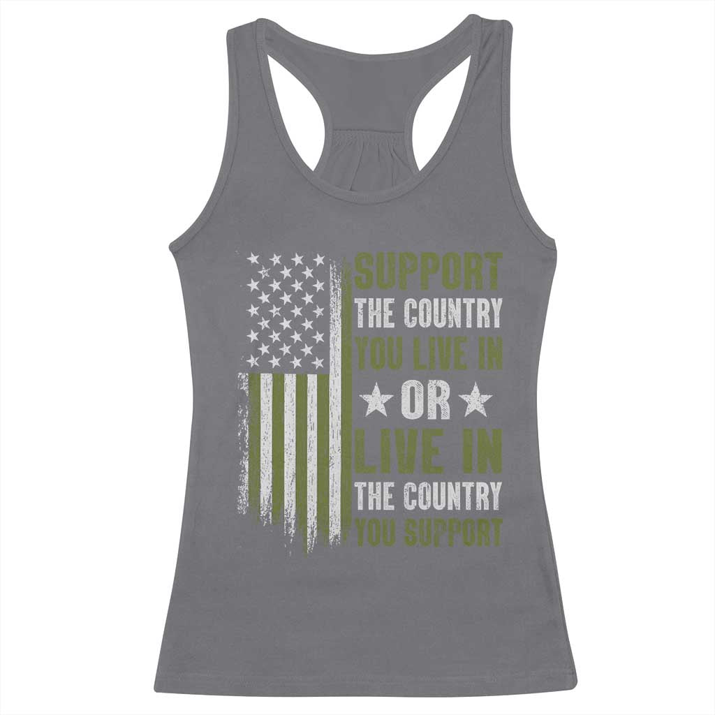 Social Justice Racerback Tank Top Support The Country You Live In American Flag TS10 Charcoal Print Your Wear