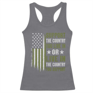 Social Justice Racerback Tank Top Support The Country You Live In American Flag TS10 Charcoal Print Your Wear