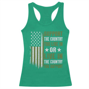 Social Justice Racerback Tank Top Support The Country You Live In American Flag TS10 Irish Green Print Your Wear
