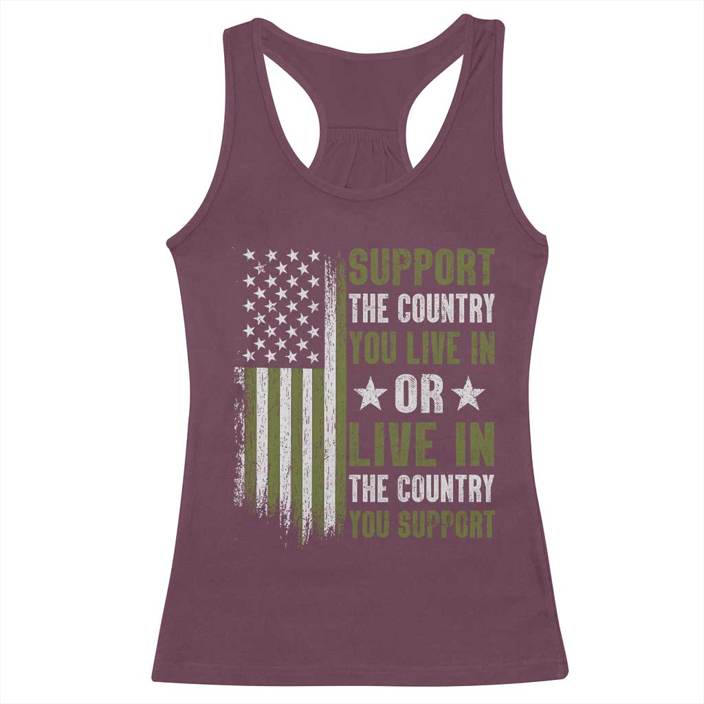 Social Justice Racerback Tank Top Support The Country You Live In American Flag TS10 Maroon Print Your Wear