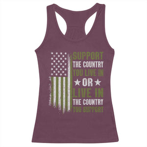 Social Justice Racerback Tank Top Support The Country You Live In American Flag TS10 Maroon Print Your Wear