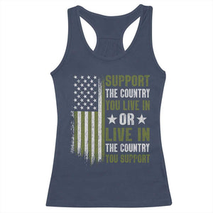 Social Justice Racerback Tank Top Support The Country You Live In American Flag TS10 Navy Print Your Wear