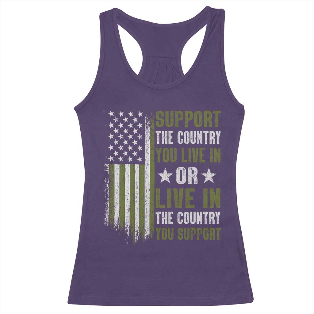Social Justice Racerback Tank Top Support The Country You Live In American Flag TS10 Purple Print Your Wear