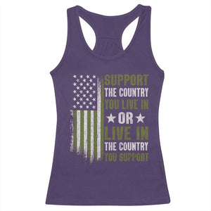 Social Justice Racerback Tank Top Support The Country You Live In American Flag TS10 Purple Print Your Wear