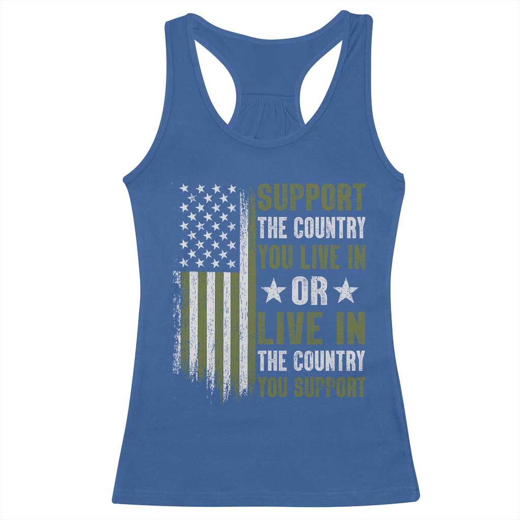 Social Justice Racerback Tank Top Support The Country You Live In American Flag TS10 Royal Blue Print Your Wear