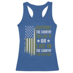 Social Justice Racerback Tank Top Support The Country You Live In American Flag TS10 Royal Blue Print Your Wear