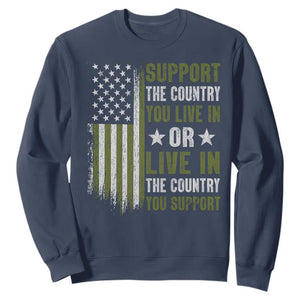 Social Justice Sweatshirt Support The Country You Live In American Flag TS10 Navy Print Your Wear