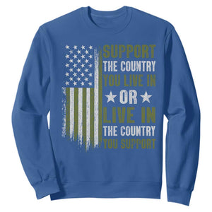 Social Justice Sweatshirt Support The Country You Live In American Flag TS10 Royal Blue Print Your Wear