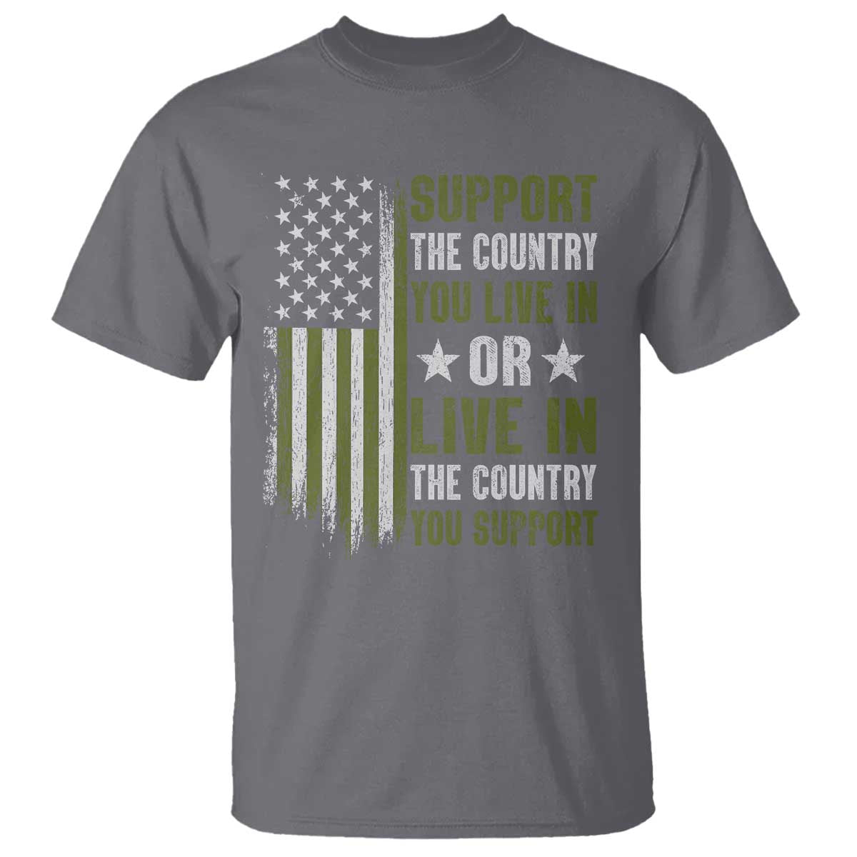 Social Justice T Shirt Support The Country You Live In American Flag TS10 Charcoal Print Your Wear