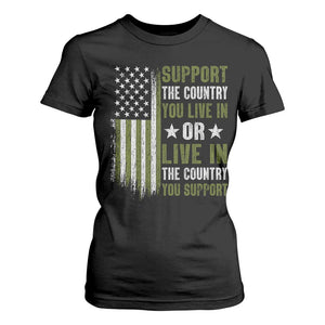 Social Justice T Shirt For Women Support The Country You Live In American Flag TS10 Black Print Your Wear