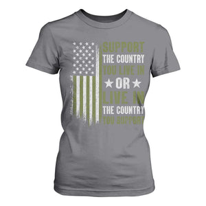 Social Justice T Shirt For Women Support The Country You Live In American Flag TS10 Charcoal Print Your Wear