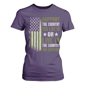 Social Justice T Shirt For Women Support The Country You Live In American Flag TS10 Purple Print Your Wear