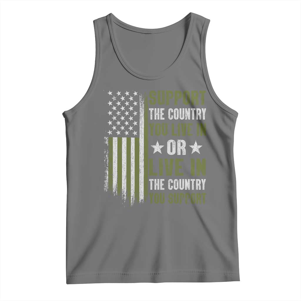 Social Justice Tank Top Support The Country You Live In American Flag TS10 Black Heather Print Your Wear