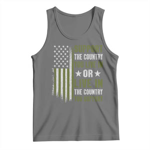 Social Justice Tank Top Support The Country You Live In American Flag TS10 Black Heather Print Your Wear