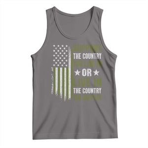 Social Justice Tank Top Support The Country You Live In American Flag TS10 Deep Heather Print Your Wear