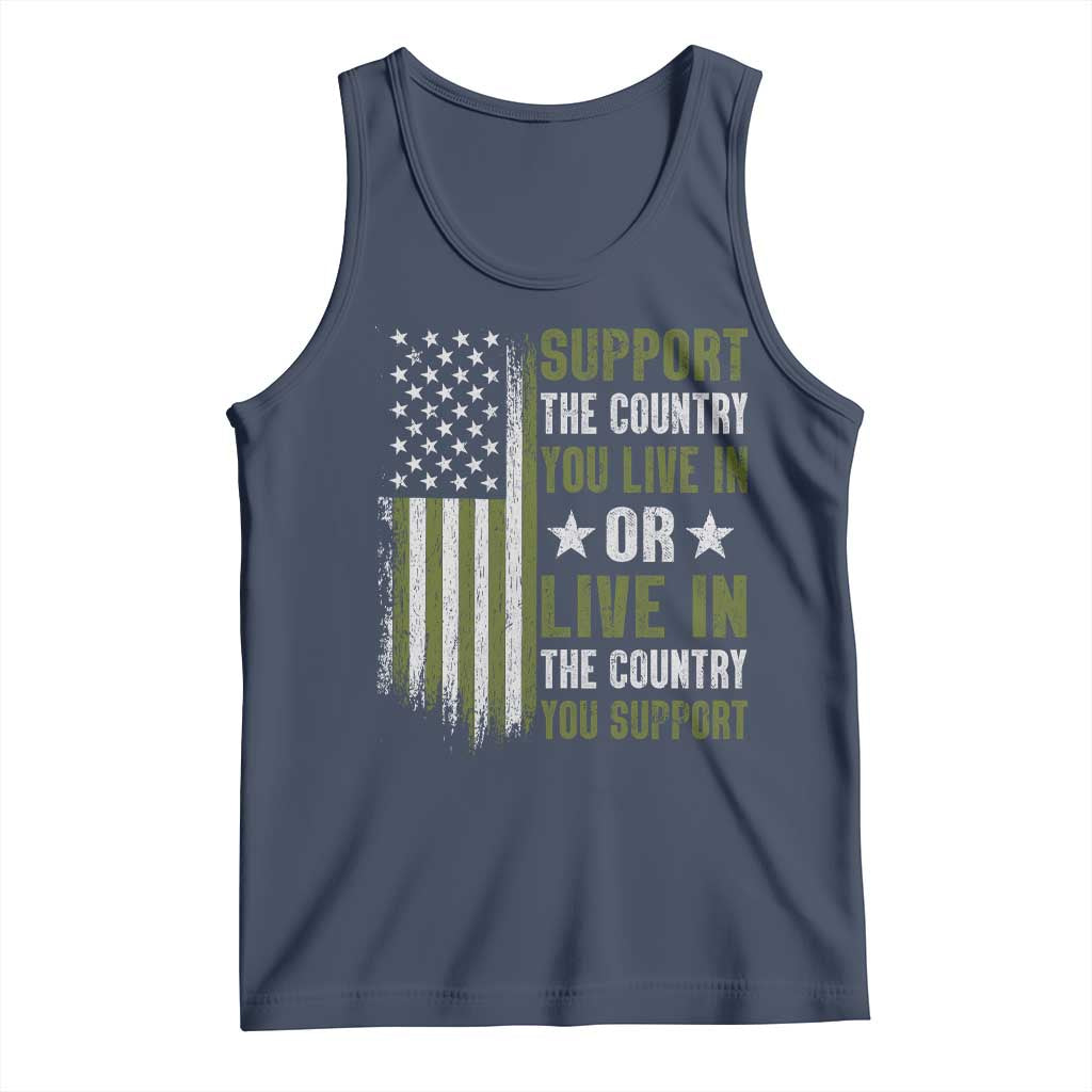 Social Justice Tank Top Support The Country You Live In American Flag TS10 Navy Print Your Wear
