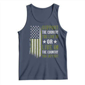 Social Justice Tank Top Support The Country You Live In American Flag TS10 Navy Print Your Wear