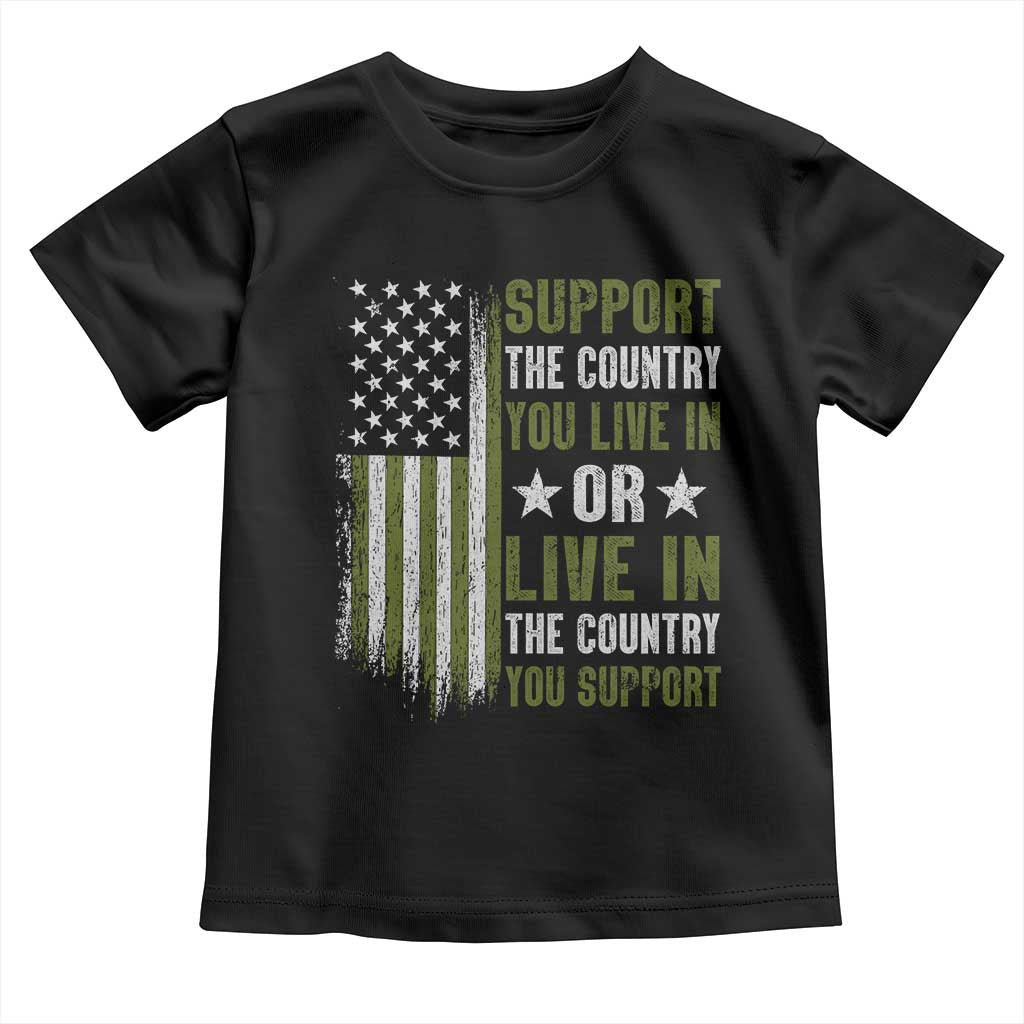 Social Justice Toddler T Shirt Support The Country You Live In American Flag TS10 Black Print Your Wear