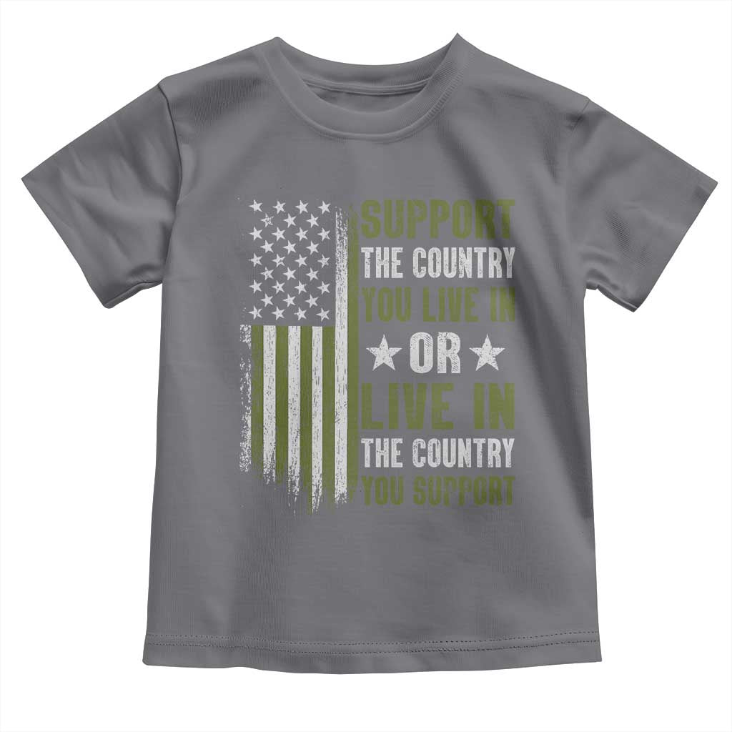 Social Justice Toddler T Shirt Support The Country You Live In American Flag TS10 Charcoal Print Your Wear