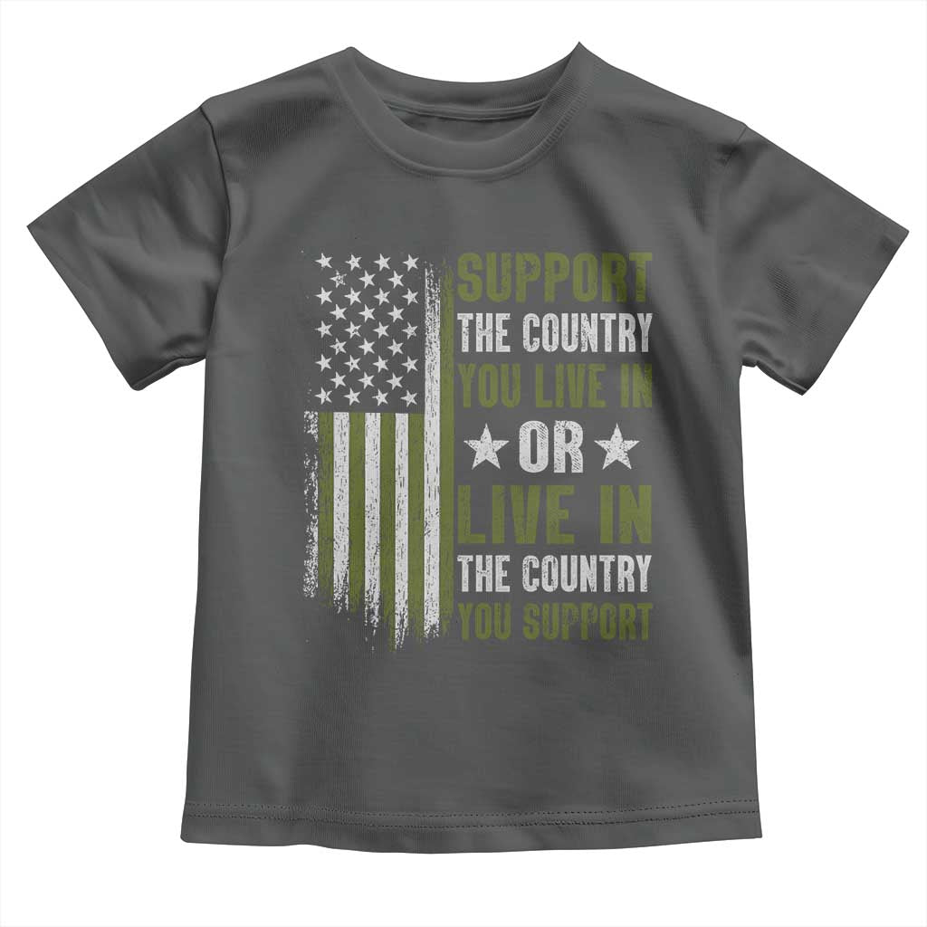 Social Justice Toddler T Shirt Support The Country You Live In American Flag TS10 Dark Heather Print Your Wear