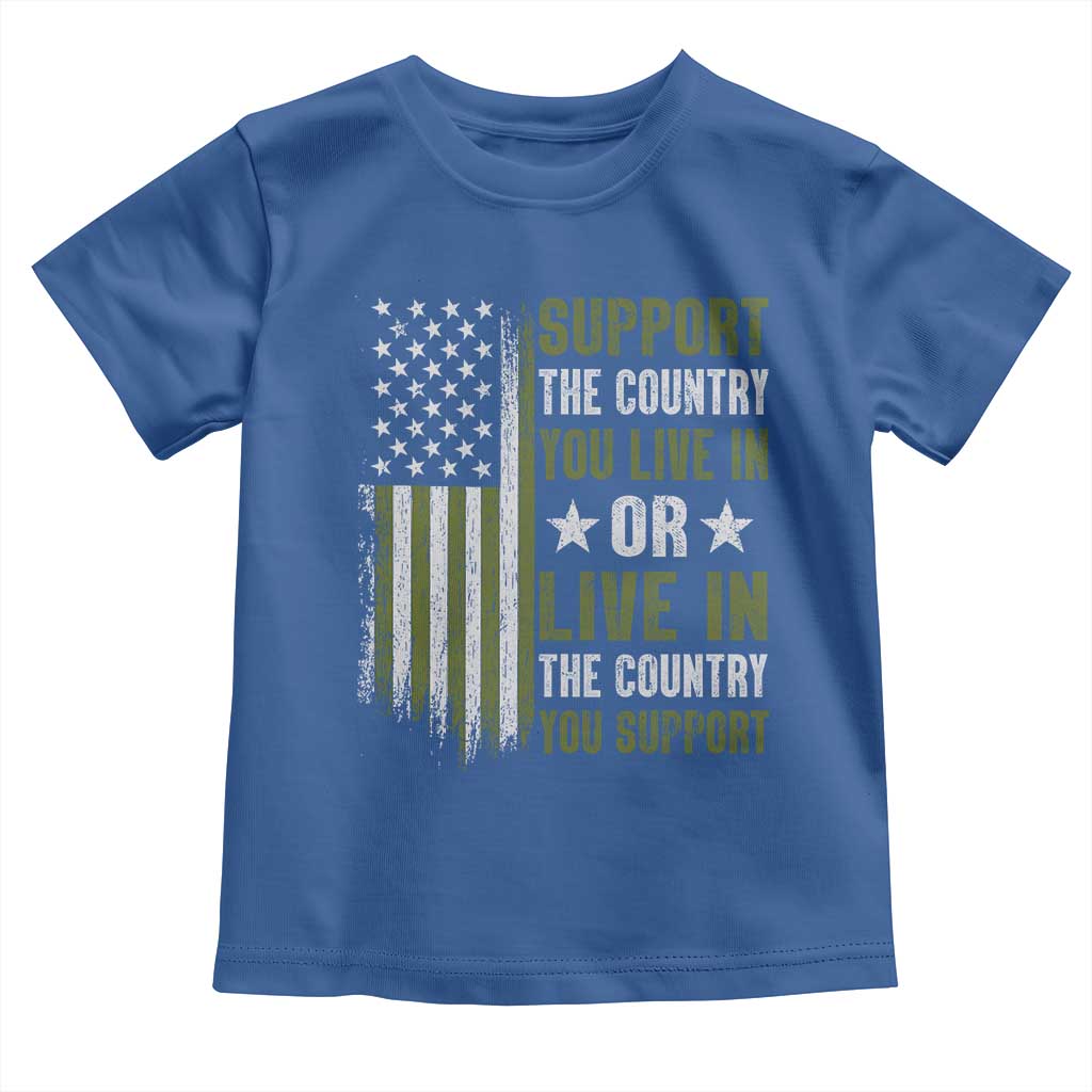 Social Justice Toddler T Shirt Support The Country You Live In American Flag TS10 Royal Blue Print Your Wear