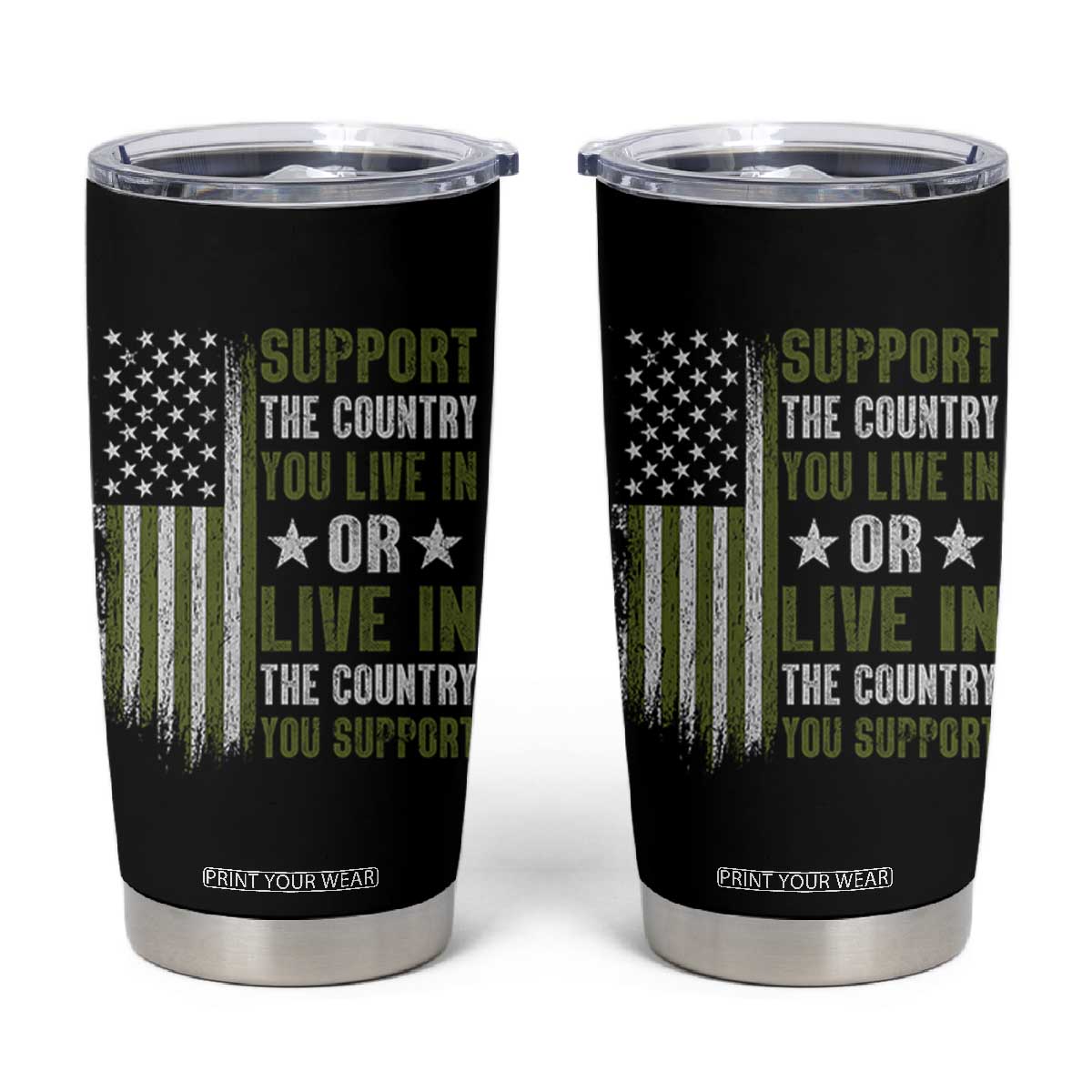 Social Justice Tumbler Cup Support The Country You Live In American Flag TS10 Black Print Your Wear