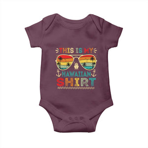 This Is My Hawaiian Baby Onesie Tropical Luau Costume Party Hawaii TS10 Maroon Print Your Wear