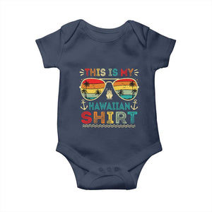 This Is My Hawaiian Baby Onesie Tropical Luau Costume Party Hawaii TS10 Navy Print Your Wear