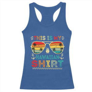 This Is My Hawaiian Racerback Tank Top Tropical Luau Costume Party Hawaii TS10 Royal Blue Print Your Wear