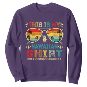 This Is My Hawaiian Sweatshirt Tropical Luau Costume Party Hawaii TS10 Purple Print Your Wear