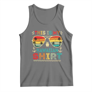 This Is My Hawaiian Tank Top Tropical Luau Costume Party Hawaii TS10 Black Heather Print Your Wear