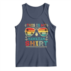 This Is My Hawaiian Tank Top Tropical Luau Costume Party Hawaii TS10 Navy Print Your Wear