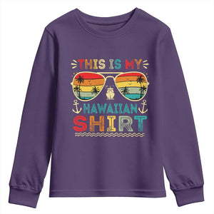 This Is My Hawaiian Youth Sweatshirt Tropical Luau Costume Party Hawaii TS10 Purple Print Your Wear