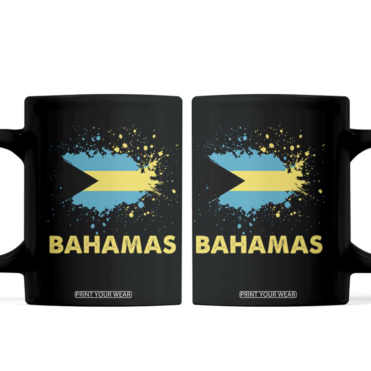 Bahamas Flag Coffee Mug Retro Vintage Watercolors Sport Bahamian Gifts TS10 Black Print Your Wear