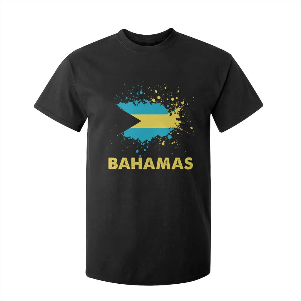 Bahamas Flag T Shirt For Kid Retro Vintage Watercolors Sport Bahamian Gifts TS10 Black Print Your Wear