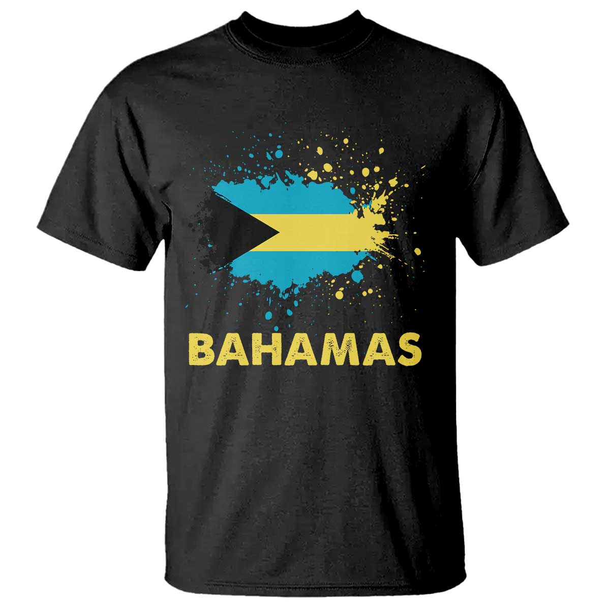 Bahamas Flag T Shirt Retro Vintage Watercolors Sport Bahamian Gifts TS10 Black Print Your Wear