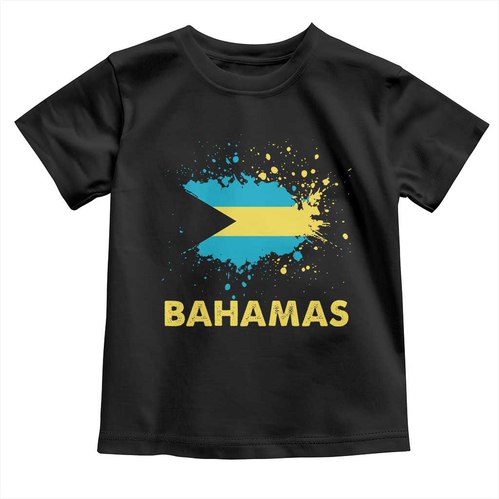 Bahamas Flag Toddler T Shirt Retro Vintage Watercolors Sport Bahamian Gifts TS10 Black Print Your Wear