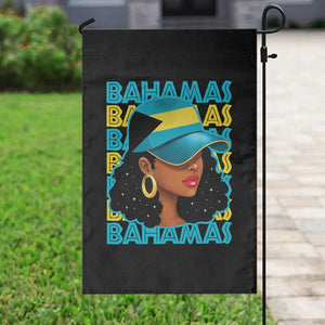 Bahamian Girl Garden Flag Melanin Afro Messy Bun Black Woman Bahamas Flag TS10 Print Your Wear