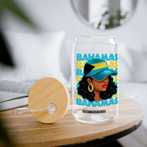 Bahamian Girl Glass Can Melanin Afro Messy Bun Black Woman Bahamas Flag TS10 Print Your Wear