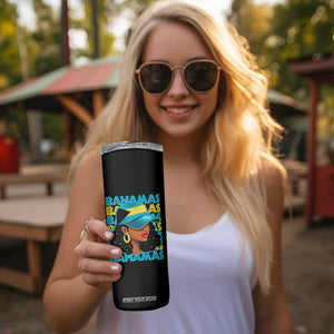 Bahamian Girl Skinny Tumbler Melanin Afro Messy Bun Black Woman Bahamas Flag TS10 Print Your Wear