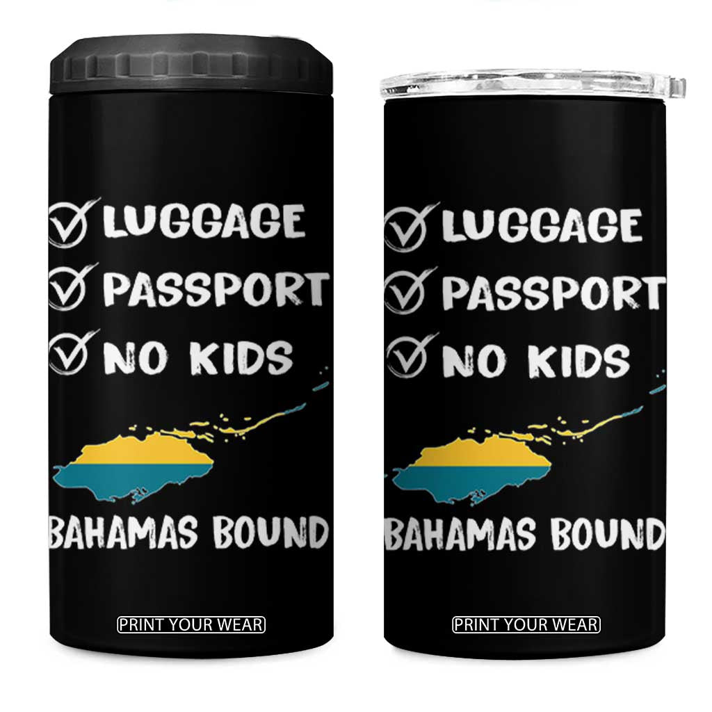 Bahamas Vacation 4 in 1 Can Cooler Tumbler Funny Tropical Island Summer Travel TS10 One Size: 16 oz Black Print Your Wear